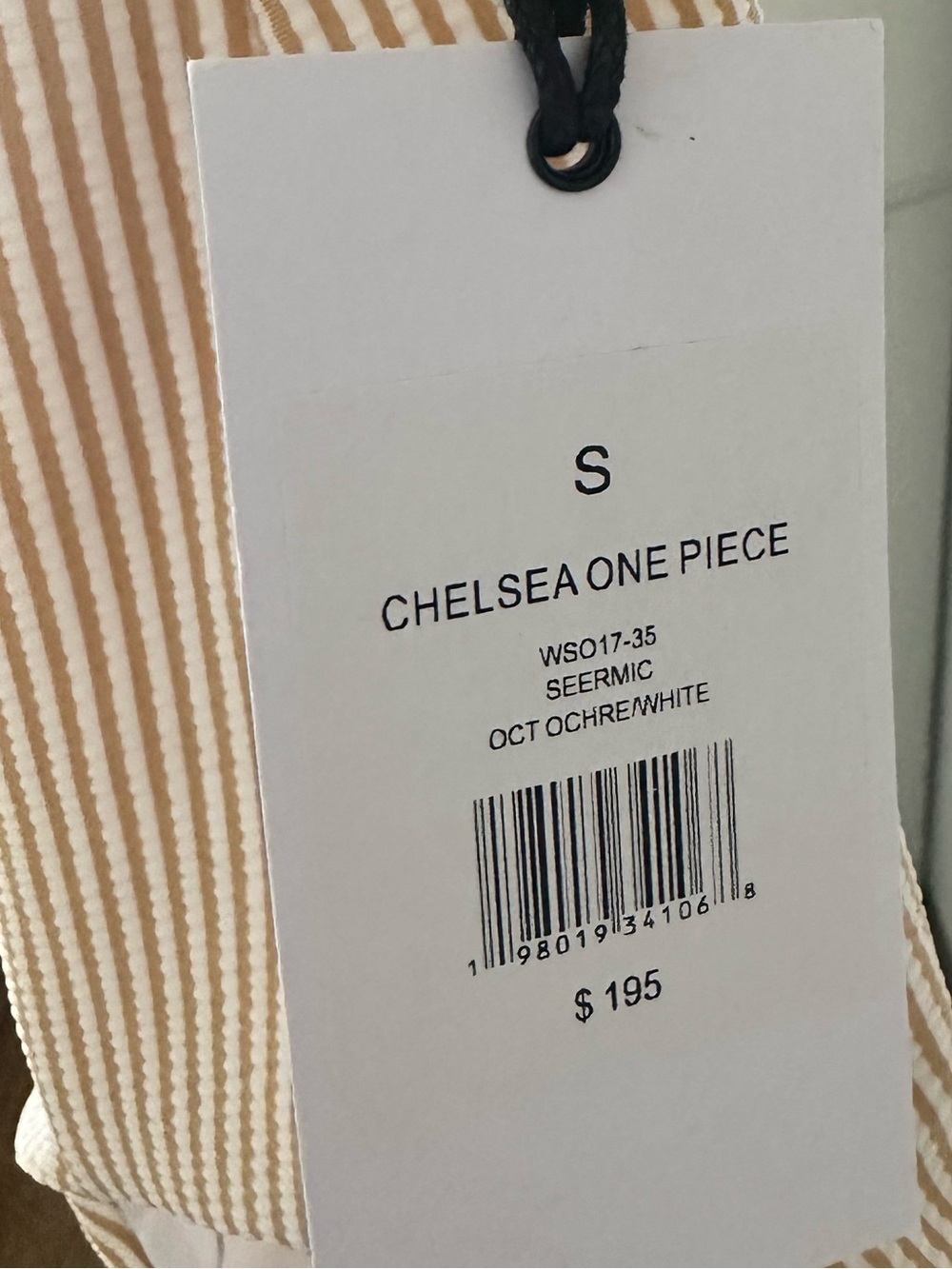 NWT Onia Beige White Seersucker Underwire One-Piece Swimsuit S - Picture 2 of 6